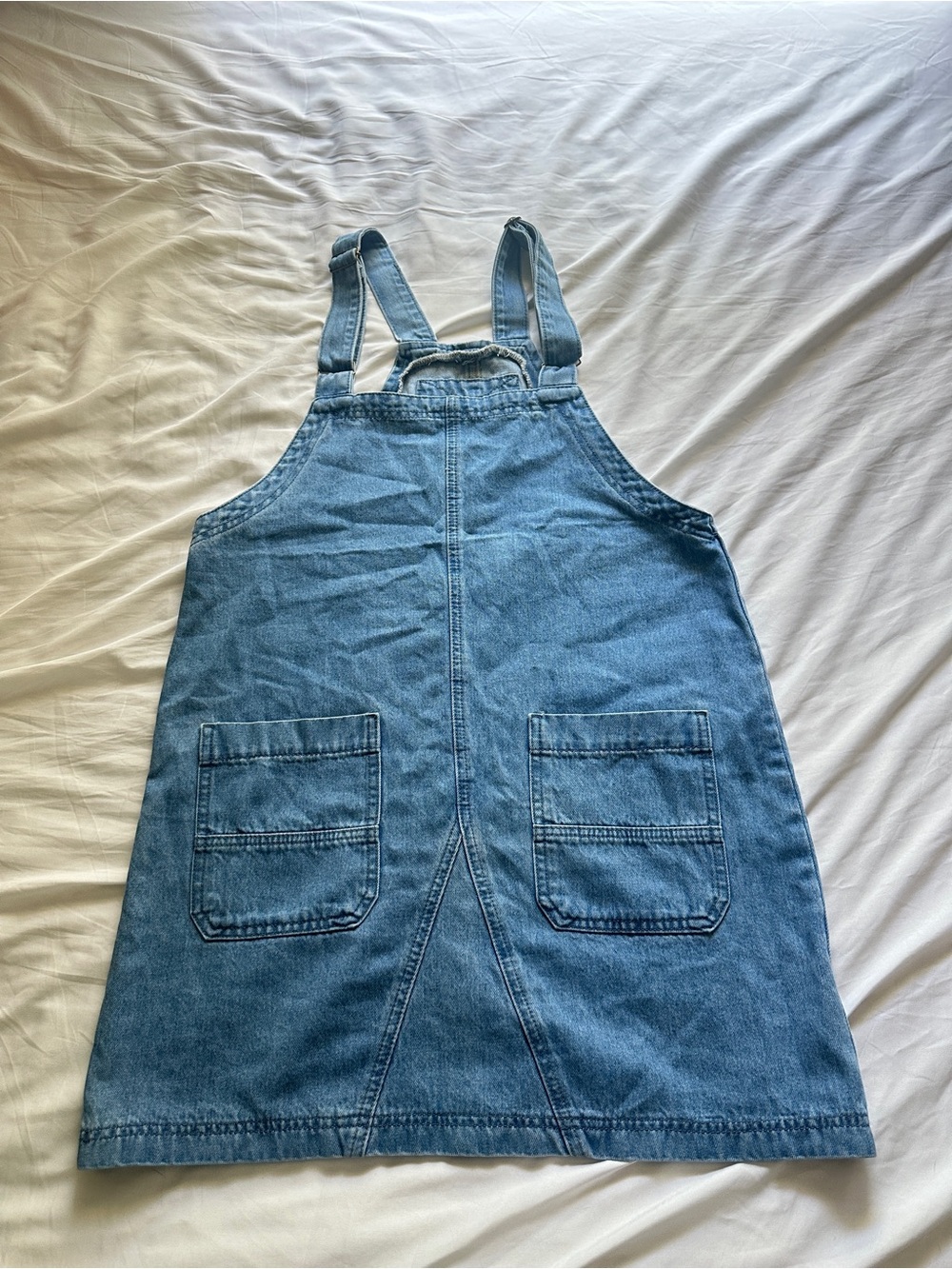 Stylish Denim Pinafore Dress in Classic Blue